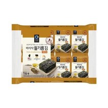 청정원 아침메뉴추천 바사삭 들기름 재래김 도시락 김 반찬 맛있는 어린이간식 4g 16봉 간단한요리 간편식, 39세트