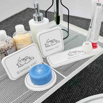 아르앤유 욕실 컵 비누 받침 습기 곰팡이 제거용 프리미엄 규조토 트레이 고양이 4종 세트, 4종세트