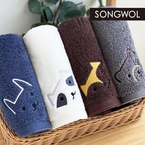 송월타올 빼꼼 190g 수건, 5장, 곰돌이(다크그레이)