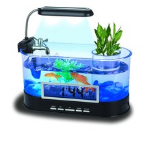 베타물고기 구피 해수어 금붕어키우기 내부 순환 미니 데스크탑 수족관 물고기 탱크 USB 애완 동물 장식 자