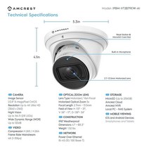 Amcrest 4K 광학 줌 AI IP PoE 카메라 가변 초점 8MP 실외 POE 카메라 터렛 얼굴 감지 사람/차량 2.7mm~13.5mm 렌즈 IP67 5X (IP8M