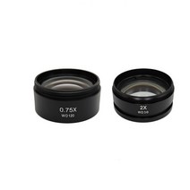 디지털 전자 현미경 광학 미니 줌스테레오 현미경용 보조 대물 렌즈 0.3X 1X 2.0X 삼안 48mm 스레드, 13 0.75X 2X