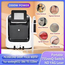최고의 문신 제거 시스템 Q 스위치 Nd Yag 레이저 눈썹 Magic Plus 1064nm 532nm 755nm 1320nm ADG 스팟 기계, [02] 1000W, [04] Au 플러그