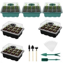 다육이 잎꽂이 키트 6Pcs 씨앗 스타터 키트 12셀 묘목 트레이 씨앗 발아 상자, 약2주 소요, Mini Seed Starter