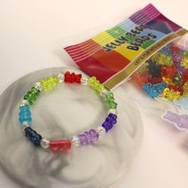 하리보 팔찌 만들기 DIY 세트 세로타공 레인보우 파스텔 컬러