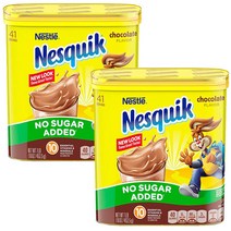 네슬레 네스퀵 노슈가 무설탕 핫초코 코코아 가루 파우더 16oz(453g) 2팩 Nesquik Chocolate Powder No Sugar Added, 1개