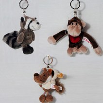 쥬쥬인형키링 너구리 원숭이 늑대 가방장식 홀더 열쇠