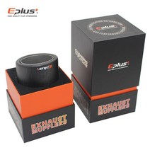EPLUS 자동차 광택 탄소 섬유 머플러 팁 배기 시스템 파이프 머플러 노즐 범용 스트레이트 스테인레스 실버 Akrapovic 들어, 77mm  114mm