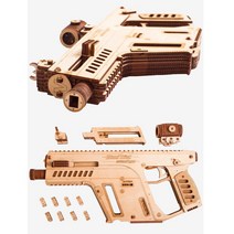 DIY 나무 3D 입체 퍼즐 크리스 벡터 작동 모형총 취미생활 공간감 친구선물 디오라마, 상세페이지참조