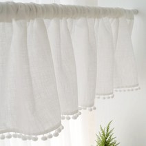 도매토피아 방울 폼폼 바란스 커튼(106x45cm), 단일옵션, 쿠팡 다팔자 본상품선택