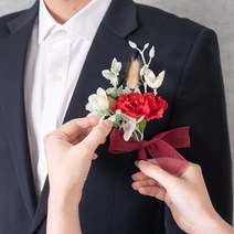 위칭 카네이션 코사지 17cm_P 조화 꽃 어버이날 선물, 레드