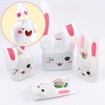 어린이집 과자 간식 귀여운 포장봉투 50p 어버이날 연말인사 교회 포장용, 1개, 대-아쿠아발토끼