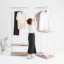오송 심플 시스템행거 800 한국산 시스템옷장 장롱 드레스룸, 1단, 화이트