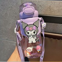 산리오 물병 물통 헬로 키티 쿠로미 마이멜로디 시나모롤 시나 물컵 트리탄 귀여운 여아 빨대 컵 플라스틱 유리, A