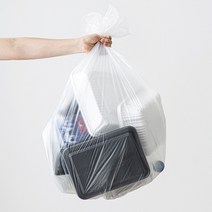 재활용 분리수거 쓰레기용 비닐 봉투 60L 검정 백색, 40개, 백색(반투명)