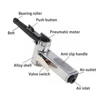 연마기 3/8 "에어 벨트 샌더 에어 앵글 그라인딩 머신 10mm 공압 샌딩 머신 공기 압축기 샌딩 공압 도, 한개옵션0