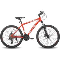 HH HILAND Hiland 26인치 남성용 및 여성용 산악 자전거 24단 성인용 Shi, Orange Red_Medium