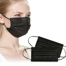 HANNA 멜트블로운 3중필터 올블랙 마스크 3B007# 50매, 1박스, 50개