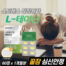 루틴 L-테아닌 엘타아닌 홍경천추출물 감태분말 수면 잠잘오는 영양제 몸이피곤할때 안정제 스트레스 긴장 완화제 만성피로 회복제 효능 추천, 60정  / 1개, 1개