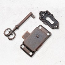 골동품 철 도어 잠금 서랍 쥬얼리 나무 상자 캐비닛 + 키 가구 하드웨어 듀얼 컬러 옵션, 02 B