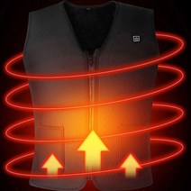 USB 스마트 발열조끼 SY01 온열조끼 (배터리별도구매) 물세탁 가능, 블랙(M)