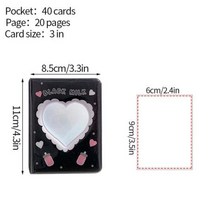 콜북 1단 2단 귀여운 포카 제작 포토 북 64 포켓 미니 사진 앨범 하트 투명 포토카드 홀더 폴라로이드 저장 컬렉트 명함, S9 40 pockets
