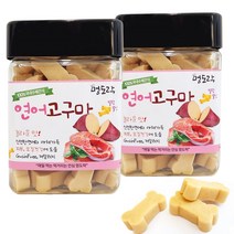 멍도락 국내산 수제간식 강아지껌 연어고구마 블루베리츄, 170g, 2개