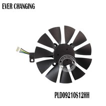 노트북쿨러 냉각기 저소음 바람 에어87MM PLD09210S12HH 4 핀 0.40A 냉각 팬 GTX 980 Ti 1050 RX 480 470, 한개옵션0