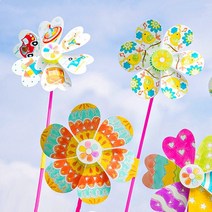 꽃 바람개비 만들기 DIY (4종택일), 둥근꽃송이