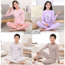 다이루다 주니어 긴팔내복 상하세트 반목폴라형 홈웨어 남아 여아 초중등 실내복 150 160 170