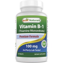 베스트네츄럴스 프리미엄 포뮬러 비타민 B1 100mg 타블렛, 120개입, 1개
