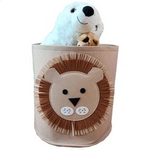 미니마켓 원형 특대형 동물 장난감 바구니 다용도 정리함, 사자, 1개