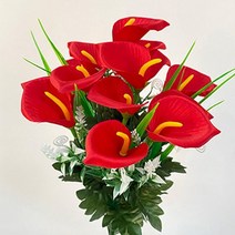 플라워랜드 조화 성묘꽃 카라다발 2p, 레드