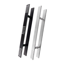 상가 강화도어손잡이 세이프도어 프레임도어 사각 강화유리문손잡이, 블랙, 1개