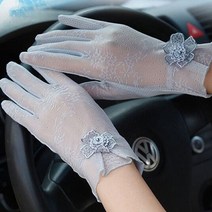 신페이드 여성 자외선차단 운전 터치 스마트폰 봄 여름 레이스 장갑 UV 자전거 미끄럼방지 골프 여자 패션 가을 등산, 그레이