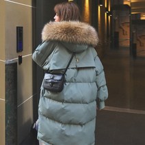 [여성중간길이라이트패딩] Mao 새로운 겨울 대형 면화 패딩 자켓 여성 중간 길이면 재킷 빵 코트 한국어 스타일 느슨한 코튼 패딩 코트