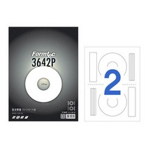폼텍 광택 CD라벨지 PS3642P 2칸 10매.폼텍라벨지