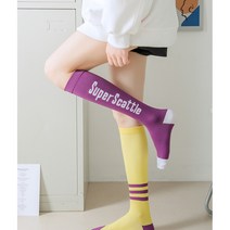 여성 짝짝이 스포츠 압박 니삭스, 파우더+그레이