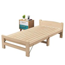 원목 평상 프레임 1인용 간이침대 이동식 폴딩침대, 90x190cm 나무 침대 보드
