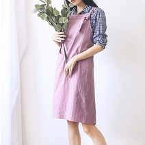 퍼플 목걸이형 린넨 끈없는앞치마 대장금앞치마 한복스타일앞치마 공주풍앞치마, 단품, 단품