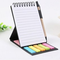 메모노트 탁상용 세트 스프링메모장 노트 메모장 점착메모지 사무용품, 베이지