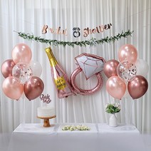 연지마켓 브라이덜샤워 풍선 부케 포함 4인 파티 세트 패키지, 6.브샤심플굿즈 로즈골드