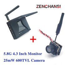 VR 가상현실 5.8G 25mw FPV 송신기 600TVL HD 마이크로 CMOS 카메라 및 수신기 UVC 비디오 다운 링크 OTG 안드로이드 전화 레이싱 무인 항공기, [01] set 1