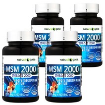 타이거아울렛 MSM 2000 식이유황 60정 x 4병 프리미엄 엠에스엠 디메틸설폰 식용유황 글루코사민 상어연골 무릎 관절 연골 케어 영양제, 단품, 단품