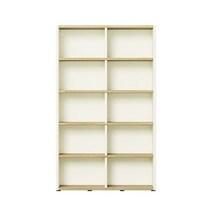 한샘 샘와이드 책장 5단 120cm 시공 (컬러 택1), 크림화이트_책장/내추럴오크_선반(E)