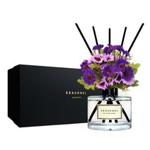 시즈넬 블랙라벨 선물세트 디퓨저 200ml 데이지 조화 퍼플, 아이스 블루 민트향