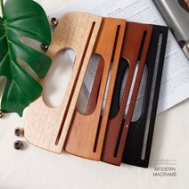 AHM 마크라메 가방만들기 우드 손잡이 7종 마크라메재료, 해피한마트 4. 타원형나뭇잎_블랙