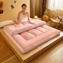 SIMMY 토퍼매트리스 10cm 패딩 두꺼운 매트리스, 핑크 제이드