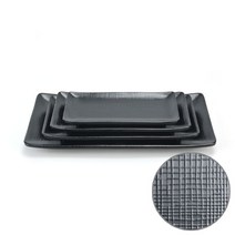 매트 블랙 직사각접시 체크(흑) 멜라민그릇 DS-7834, 직사각접시 체크(흑) DS-7838