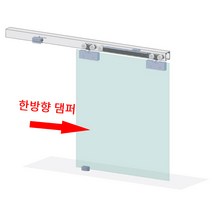 도무스 유리문 슬라이딩레일 DSC814 롤러세트 한댐핑 한방향 뎀핑레일 호차 100kg이하 중문 미닫이 문 매입 행거, 3M